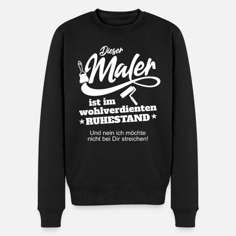 Maler Lackierer Rente Ruhestand Rentner Spruch - Männer Premium Bio Pullover - Schwarz
