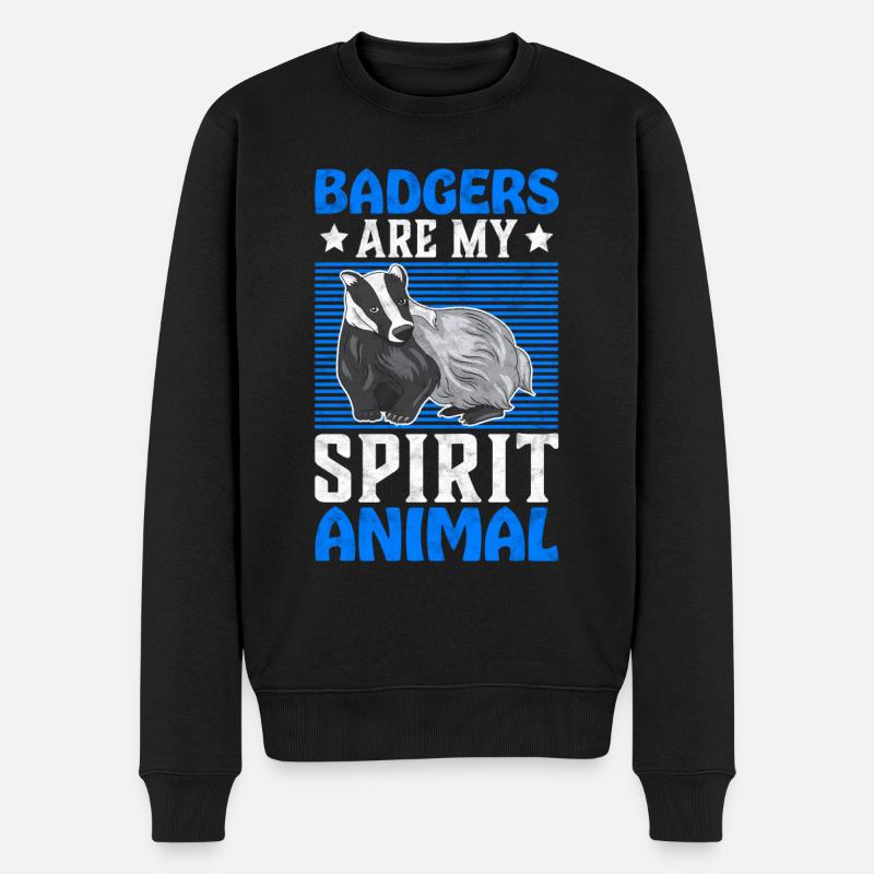Honigdachs mein Lieblingstier Dachs Geschenk - Männer Premium Bio Pullover - Schwarz