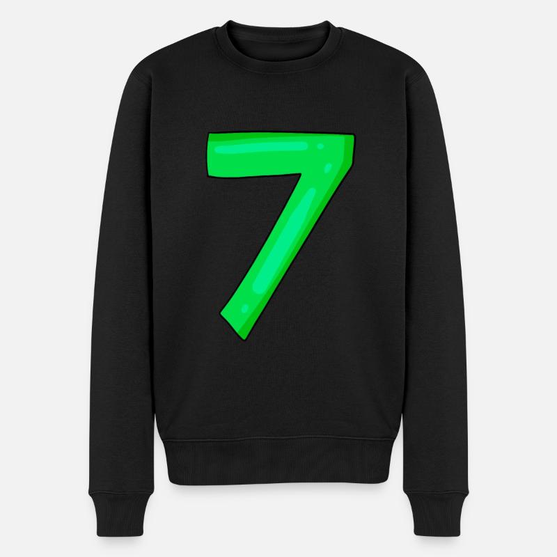 7 - Männer Premium Bio Pullover - Schwarz