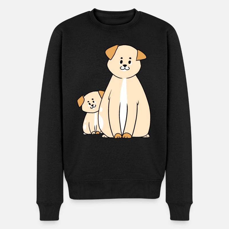Hund Hunde welpen - Männer Premium Bio Pullover - Schwarz