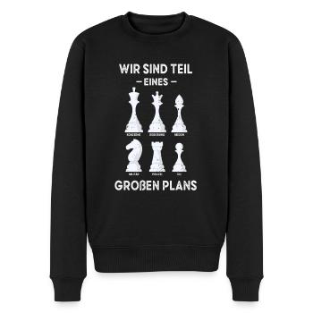 Schach Verschwörung Verschwörungstheoretiker - Männer Premium Bio Pullover - Schwarz - Vorne - Nico (187cm)