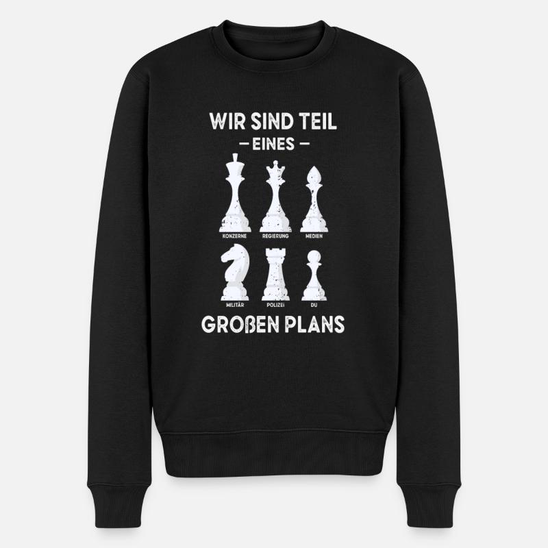 Schach Verschwörung Verschwörungstheoretiker - Männer Premium Bio Pullover - Schwarz