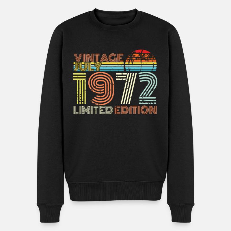 Date de juillet 1972 - Pull Premium bio Homme - noir