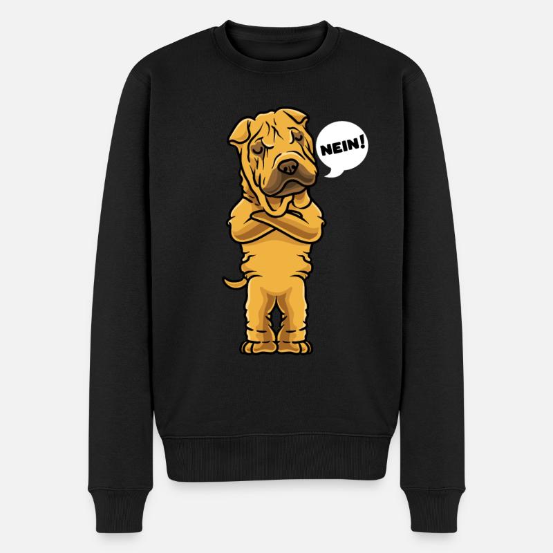 Sturer Shar Pei Hund - Männer Premium Bio Pullover - Schwarz