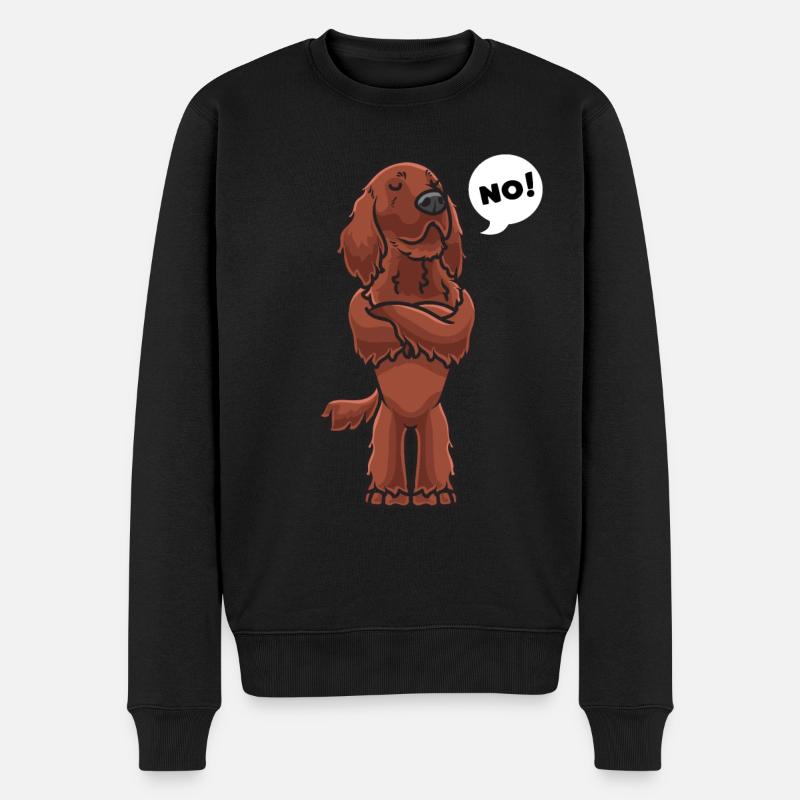 Sturer Irish Red Setter - Männer Premium Bio Pullover - Schwarz