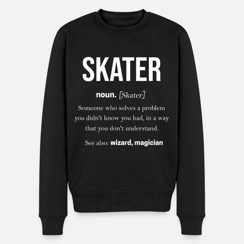 Skateboard - Männer Premium Bio Pullover - Schwarz