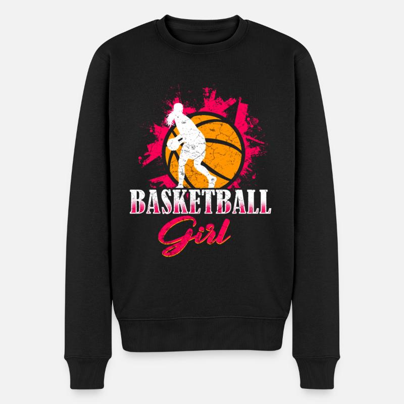 Basket-ball filles - Pull Premium bio Homme - noir