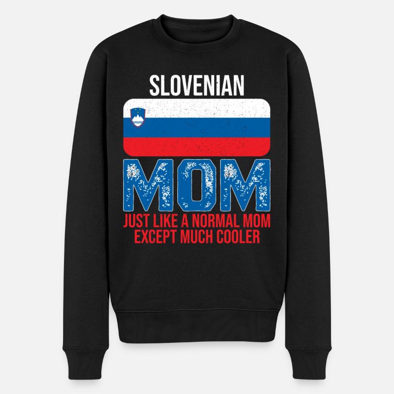 Slovenian Mom Slowenien Flagge Muttertag - Männer Premium Bio Pullover - Schwarz