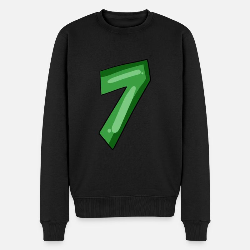 7 - Männer Premium Bio Pullover - Schwarz