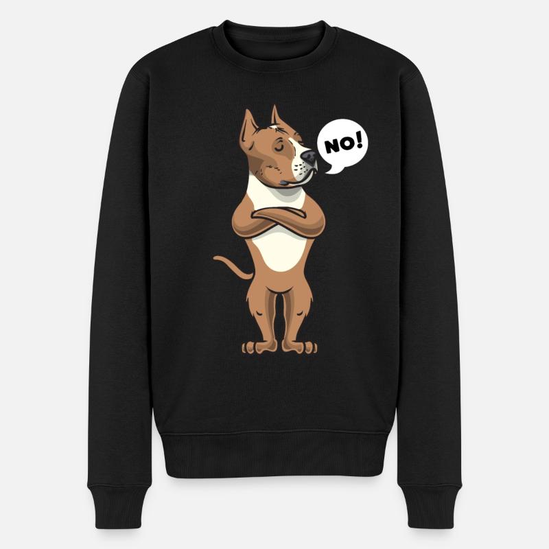 Sturer American Staffordshire Terrier Hund - Männer Premium Bio Pullover - Schwarz