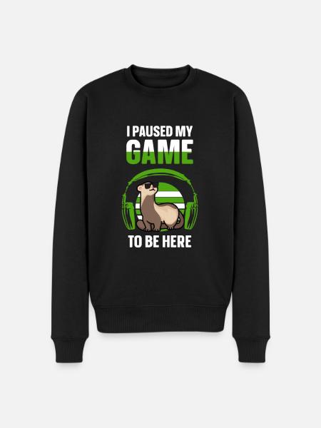 Ferret Gaming Jeg standsede mit spil - Økologisk premium-sweatshirt til mænd - sort