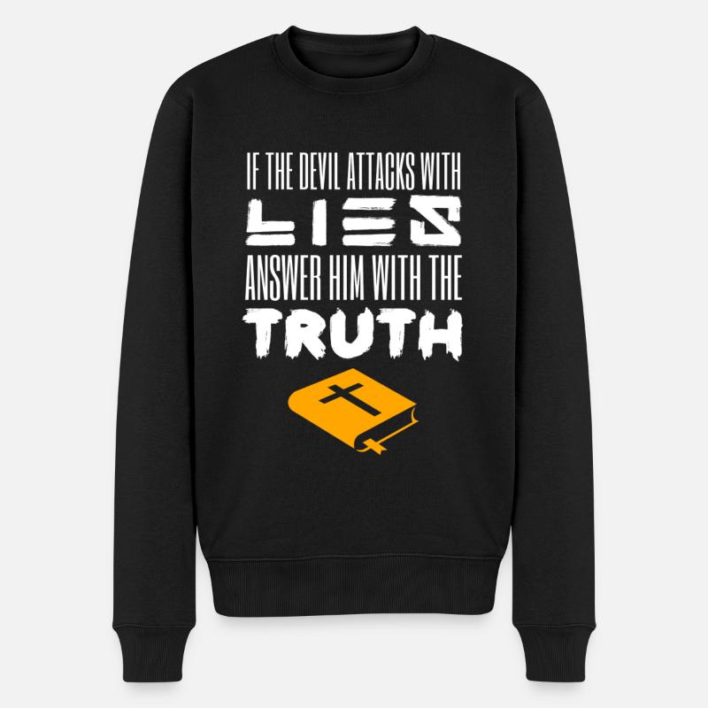 Jesus Jesus Jesus Christlich Christlich Christlich - Männer Premium Bio Pullover - Schwarz