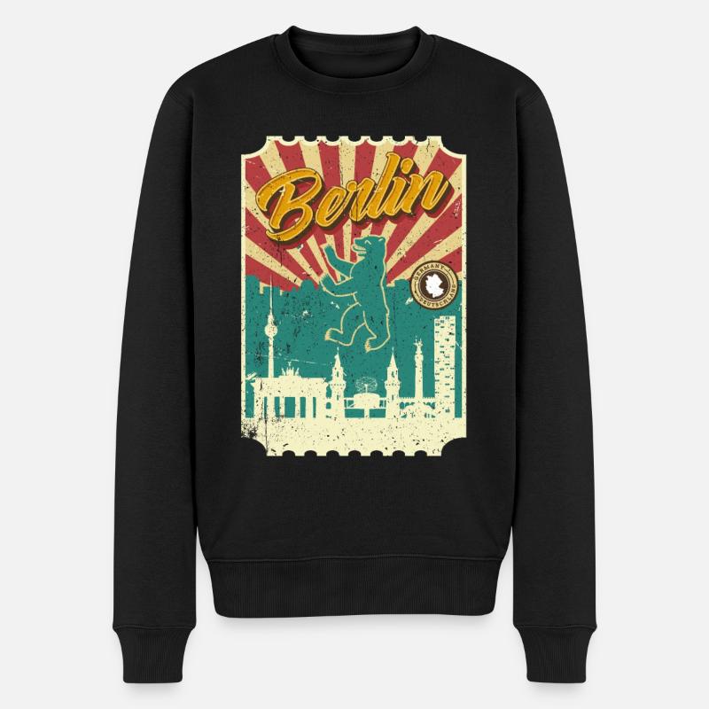Berlin - Männer Premium Bio Pullover - Schwarz
