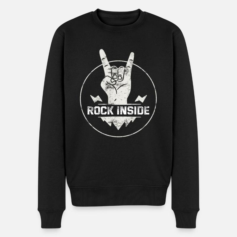 Rock & Roll Guitare Rock and Roll - Pull Premium bio Homme - noir