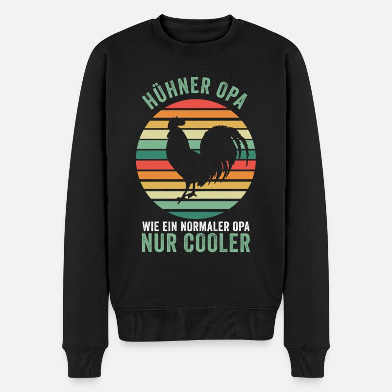 Hühner Opa Huhn Großvater Landwirt Bauernhof Bauer - Männer Premium Bio Pullover - Schwarz