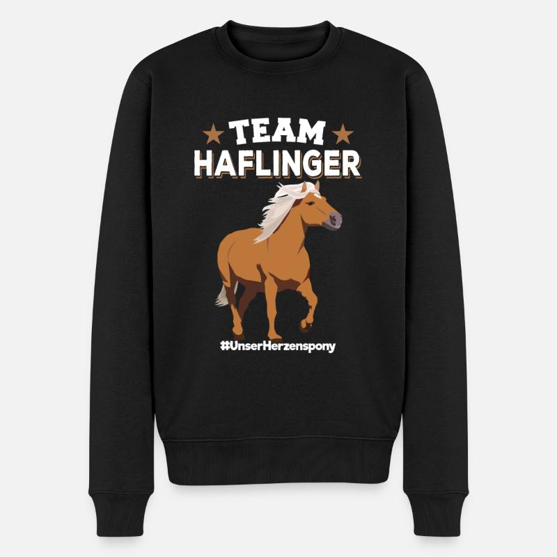 Team Haflinger Reiten Reiter Geschenk - Männer Premium Bio Pullover - Schwarz
