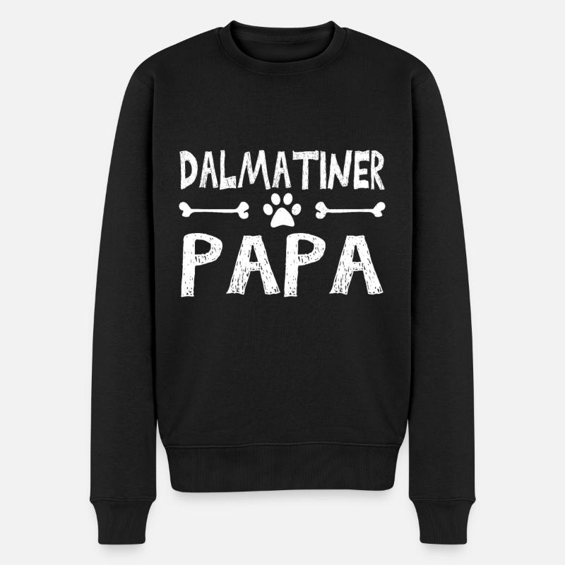 Dalmatiner Papa - Männer Premium Bio Pullover - Schwarz