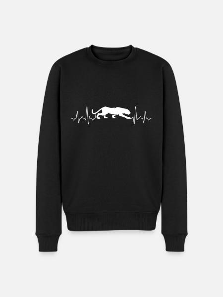 Panther Heartbeat - Men's Premium Organic Jumper - black