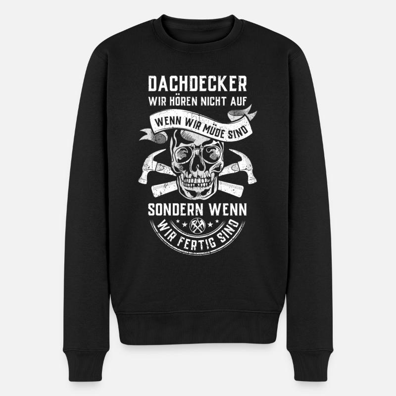 Dachdecker Zunft Geschenk Beruf Handwerker Hammer - Männer Premium Bio Pullover - Schwarz