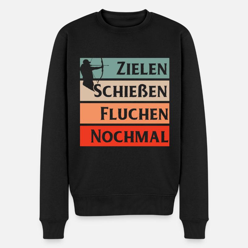 Bogenschießen Bogenschütze Geschenk Pfeil Bogen - Männer Premium Bio Pullover - Schwarz