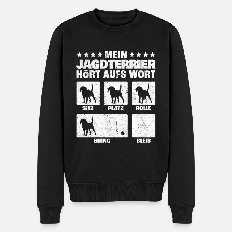 Deutscher Jagdterrier Hundetricks Geschenk - Männer Premium Bio Pullover - Schwarz