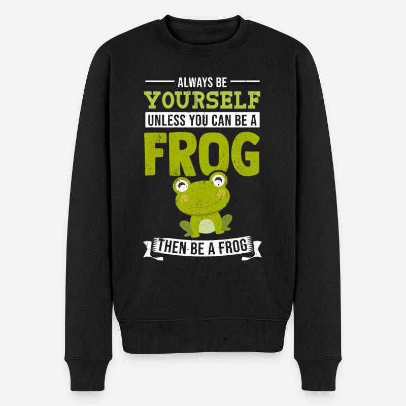 Frosch Geschenk Prinz Lurch Fröschlein Märchen - Männer Premium Bio Pullover - Schwarz