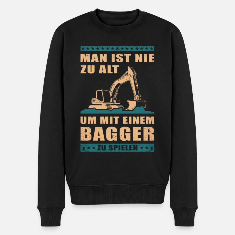 Baggerfahrer Baggerführer Baggern Bagger Geschenk - Männer Premium Bio Pullover - Schwarz