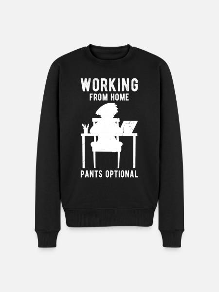Home working saying funny - Men's Premium Organic Jumper - black