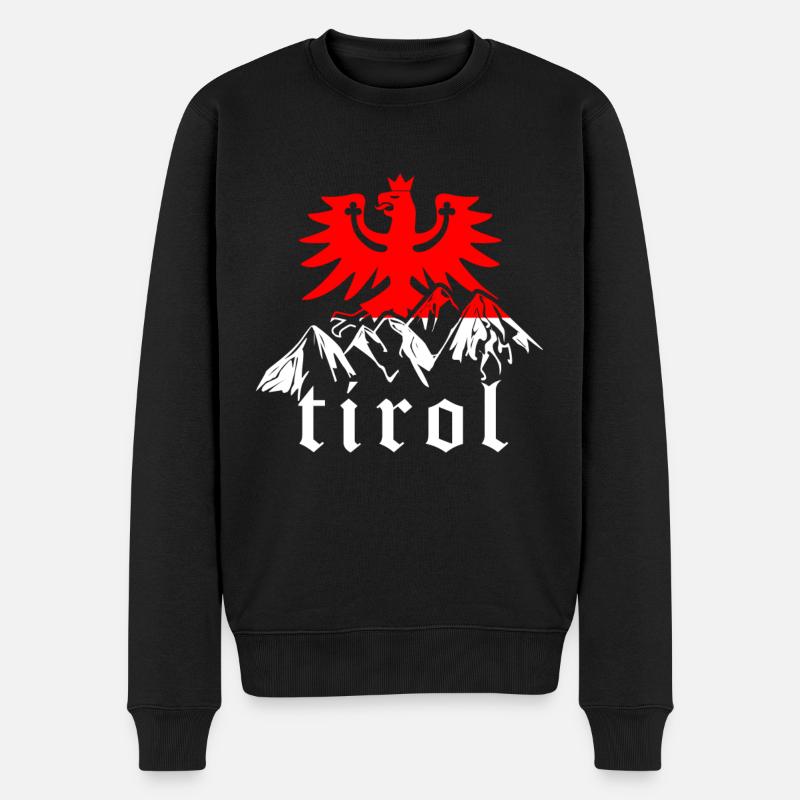 Tiroler Berge - Tirol Adler Flagge Urlaub - Männer Premium Bio Pullover - Schwarz