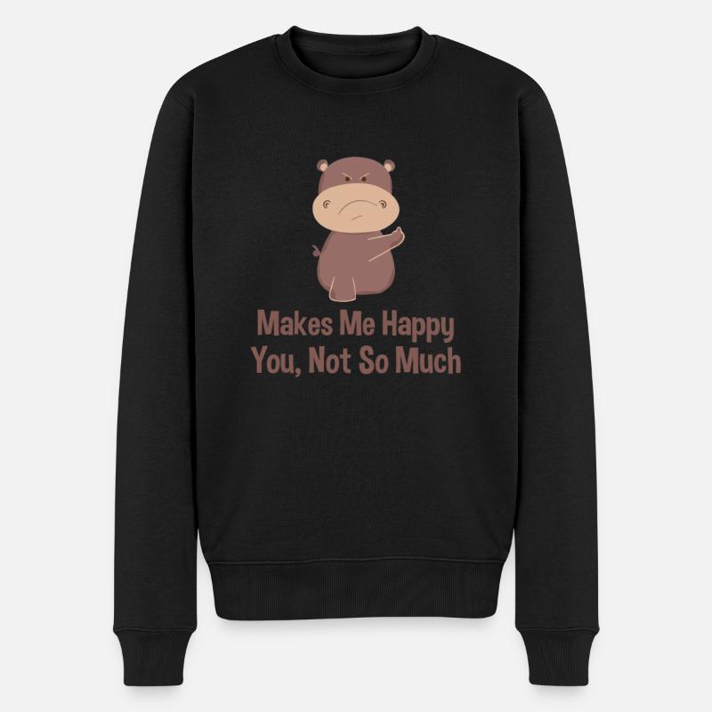 Hippopotames drôle - Pull Premium bio Homme - noir