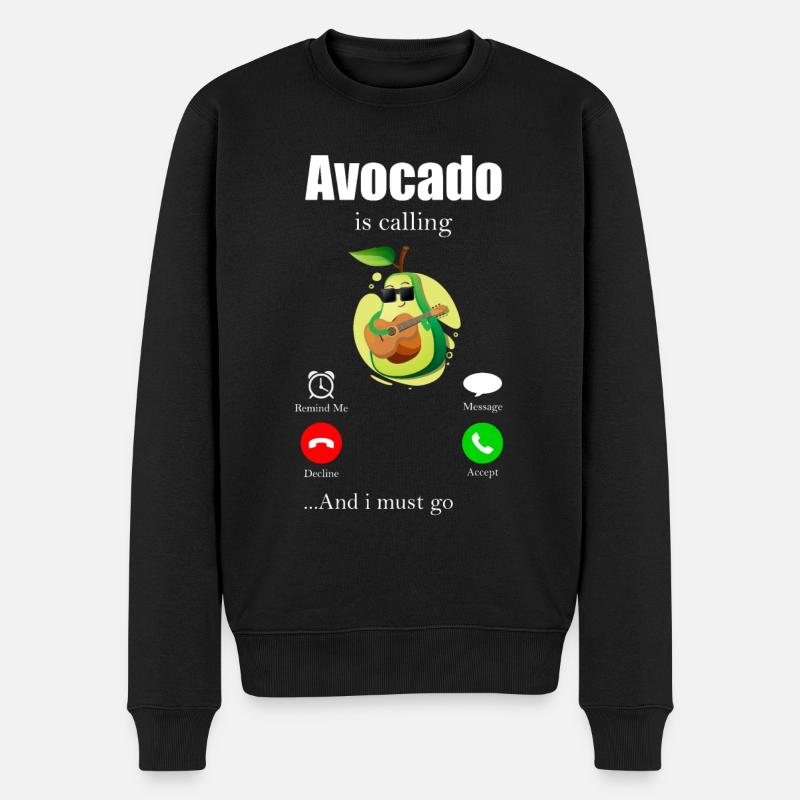 avocado - Økologisk premium-sweatshirt til mænd - sort