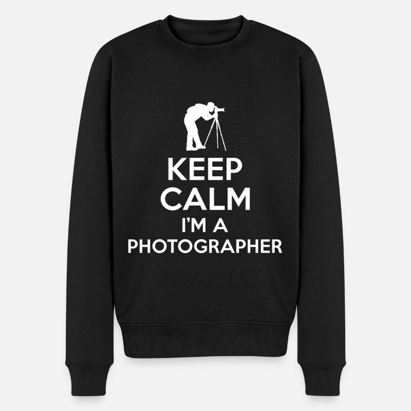 Keep calm Photographer - Männer Premium Bio Pullover - Schwarz