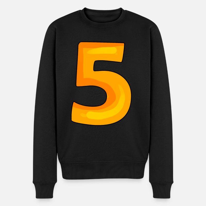 5 - Männer Premium Bio Pullover - Schwarz