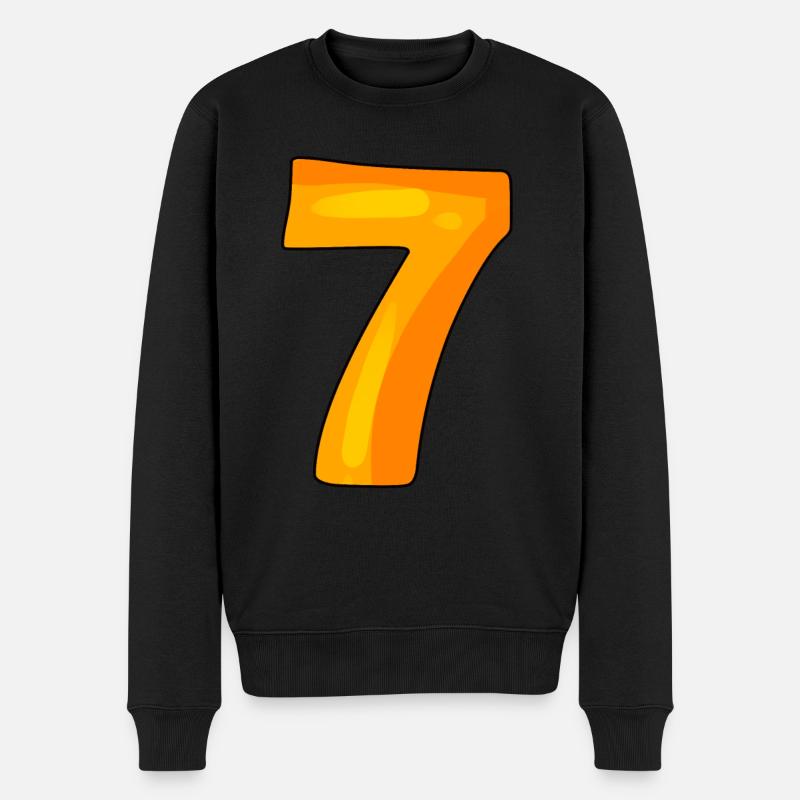 7 - Männer Premium Bio Pullover - Schwarz