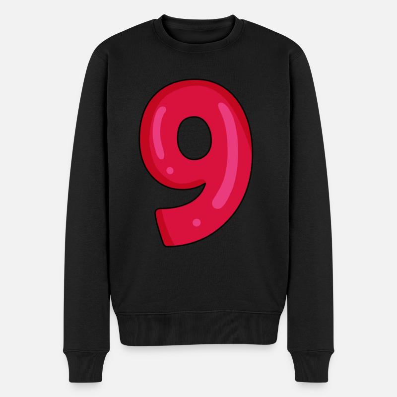 9 - Männer Premium Bio Pullover - Schwarz