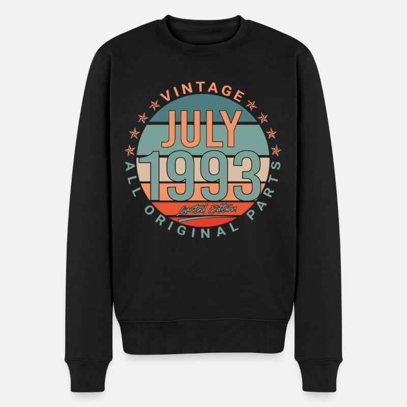 Juli 1993 - Männer Premium Bio Pullover - Schwarz
