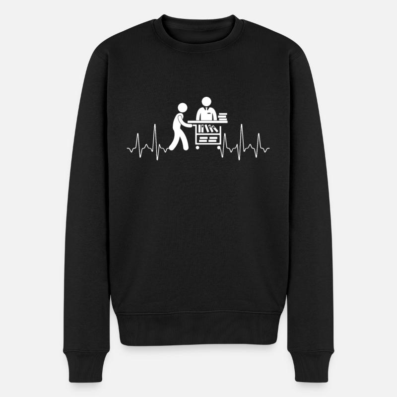 Bibliothek - Männer Premium Bio Pullover - Schwarz