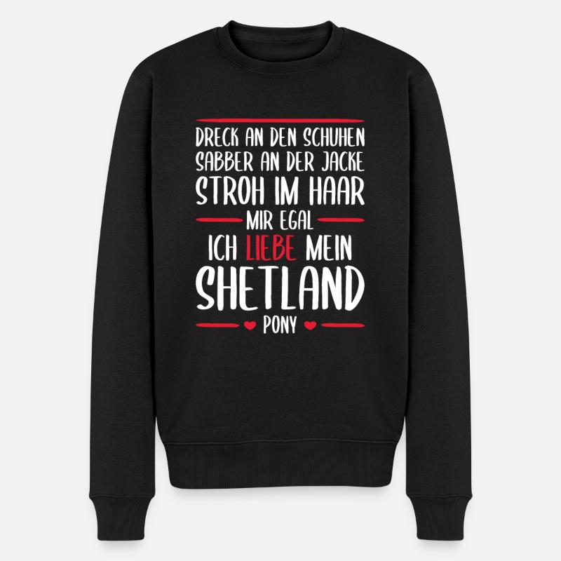 Shetland Pony Shetty Liebe Geschenk - Männer Premium Bio Pullover - Schwarz