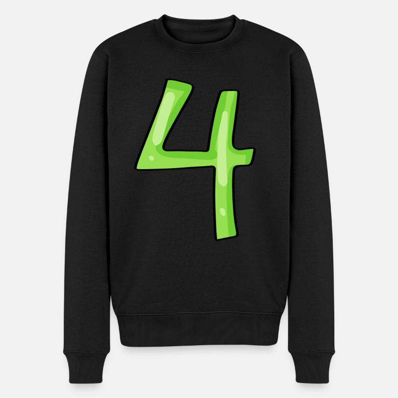 Numero 4 Verde - Maglione ecologico premium da uomo - nero