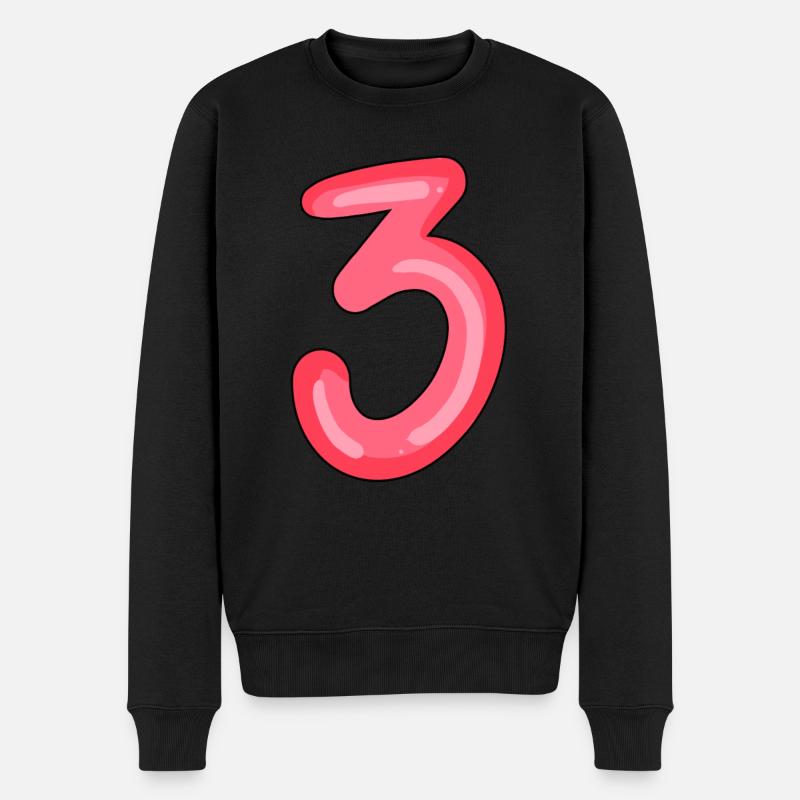 3 - Männer Premium Bio Pullover - Schwarz