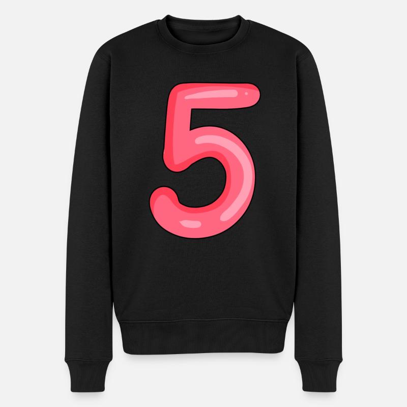 5 - Männer Premium Bio Pullover - Schwarz