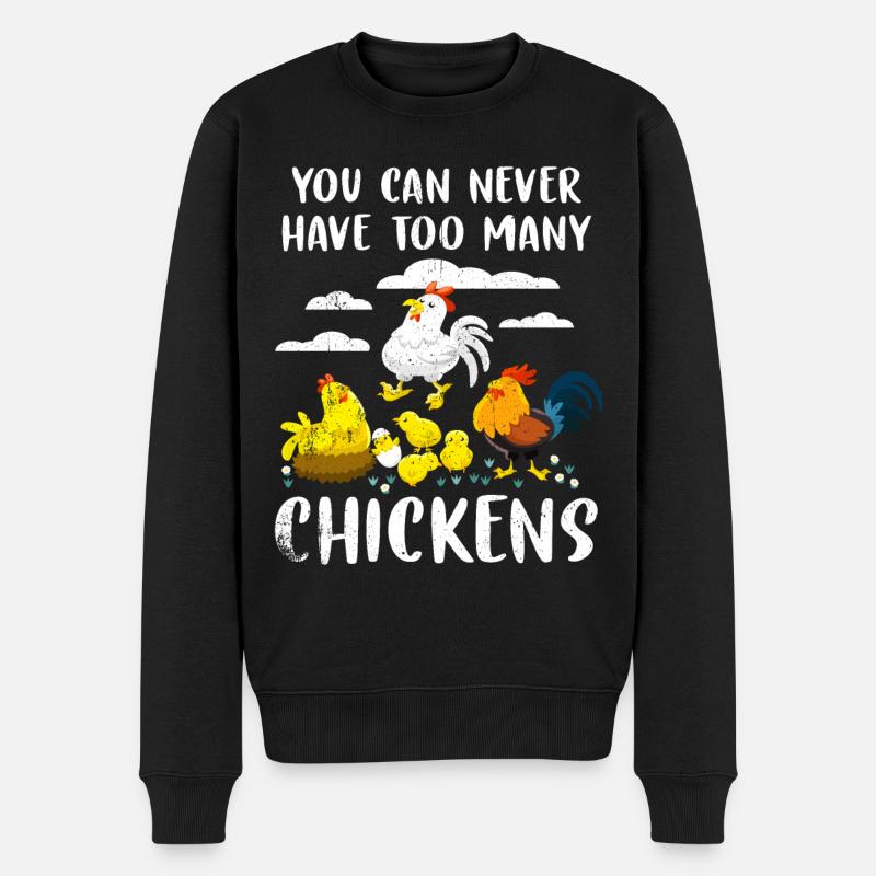 Huhn - Männer Premium Bio Pullover - Schwarz