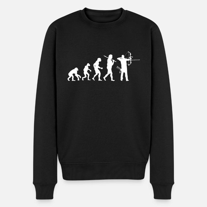 Evolution Bogenschießen - Männer Premium Bio Pullover - Schwarz