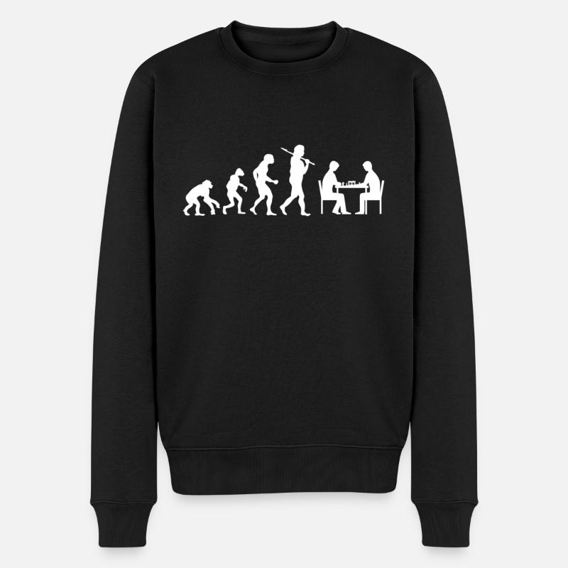 Evolution Chess - Men's Premium Organic Jumper - black