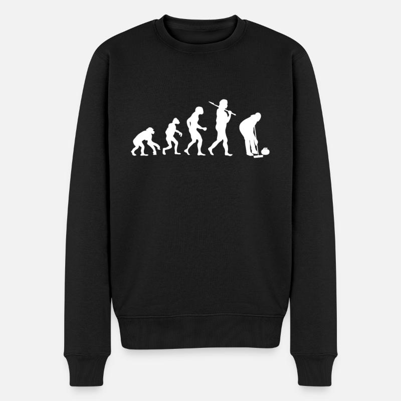 Evolution Curling - Männer Premium Bio Pullover - Schwarz