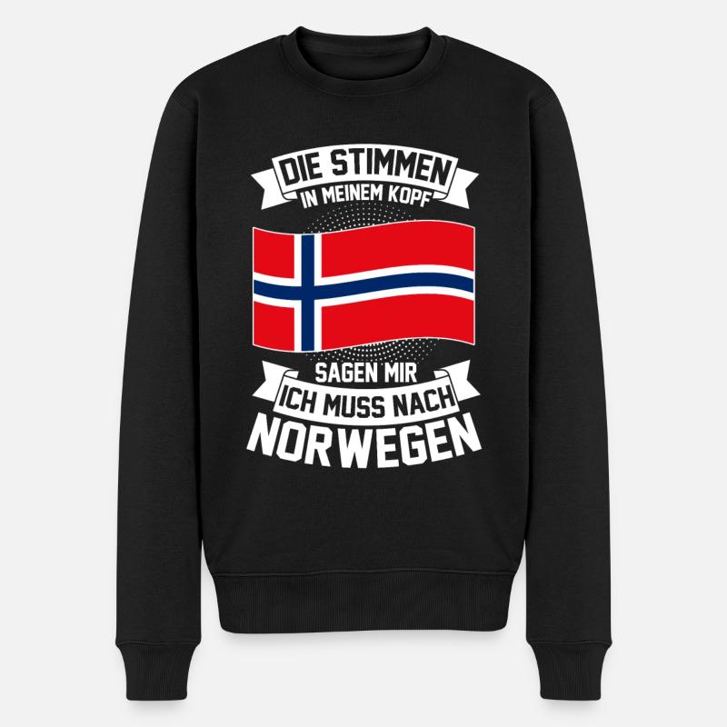 Norwegen Geschenk Geschenkidee - Männer Premium Bio Pullover - Schwarz