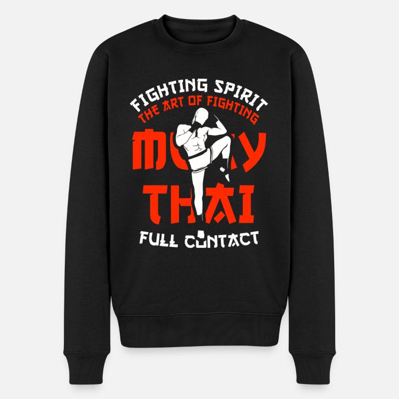 Muay Thai - Männer Premium Bio Pullover - Schwarz
