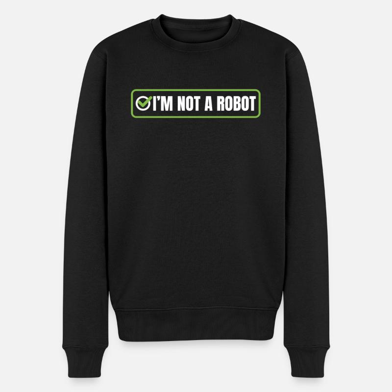 Roboter I'm not a robot - Männer Premium Bio Pullover - Schwarz