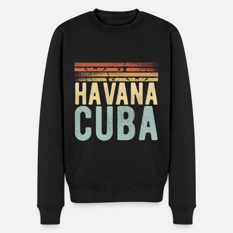 Havana Cuba - Pull Premium bio Homme - noir