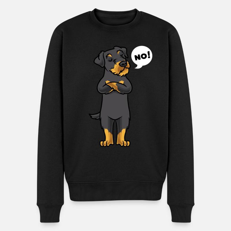 Sturer Deutscher Jagdterrier Hund lustig - Männer Premium Bio Pullover - Schwarz